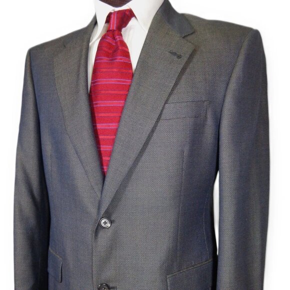 Hart Schaffner Marx 40S Wool Sport Coat Blue Gray - Picture 2 of 7